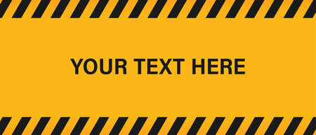 Blank Warning Sign. Black Stripped Rectangle. Hazard warning label background for industrial use.のイラスト素材