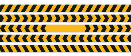 Warning tapes. Warning and danger signs vector.のイラスト素材