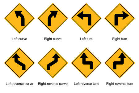 Set of warning traffic sign vectorのイラスト素材