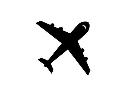 Airplane icon vector on white background, Airport plane symbolのイラスト素材
