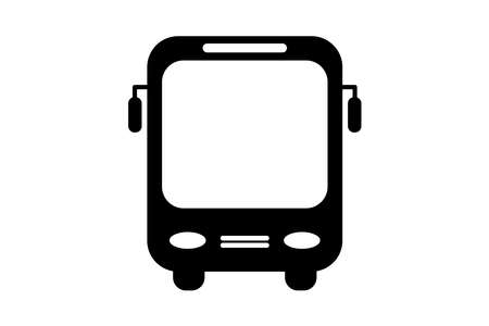 Bus icon on white background, School bus vectorのイラスト素材