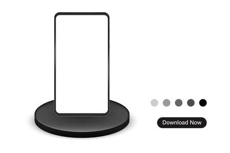 Black smartphone mockup with blank screen, Mobile phone for web, inforgraphics or presentationのイラスト素材