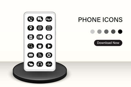 Smartphone mockup technology concept with phone icons , Mobile phone for web, inforgraphics or presentationのイラスト素材