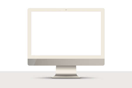 Realistic computer monitor with blank screen, Electronic device mockupのイラスト素材