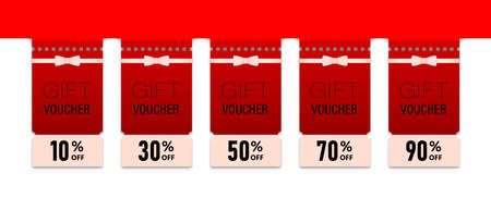 Set of gift voucher coupon label, Discount label template for advertisingのイラスト素材