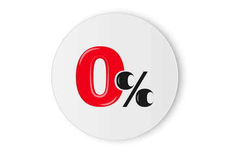 0 percent button sign, 0% for sale, 0% Financing available, 0% interest credit cardのイラスト素材