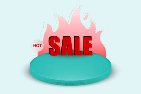 Hot sale banner, This weekend 70% off, Template sale for website, app or online shopping advertisingのイラスト素材
