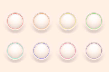 Set of color glow push button for web or app.