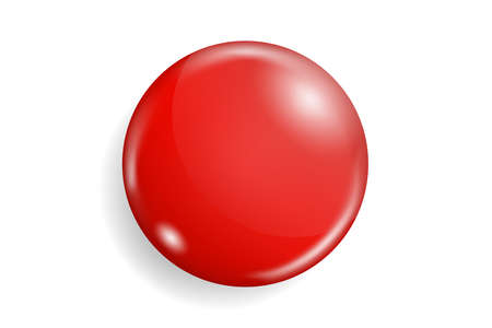 Red glossy button on white background.のイラスト素材