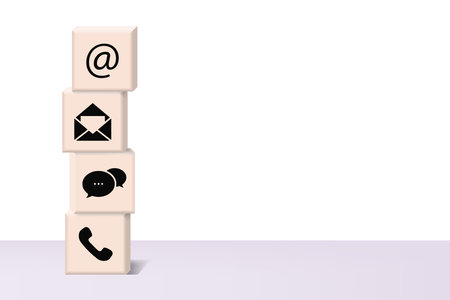 Contact us icons vector for addvertising. Email, mail, chat and phone. Customer service concept.のイラスト素材
