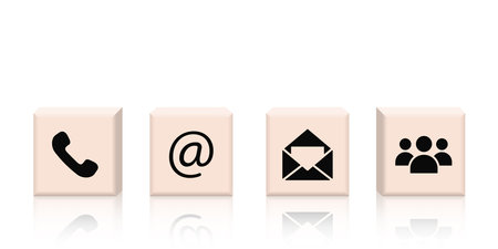 Contact us icons vector for addvertising. Phone, email,  post and contact list. Customer service concept.のイラスト素材