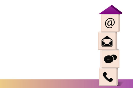Contact us icons vector for addvertising. Email, mail, chat and phone. Customer service concept.のイラスト素材