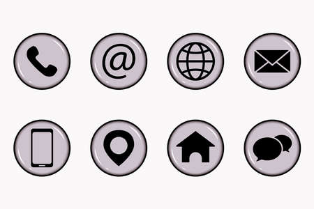 Website icon, contact us icon and communication icon.のイラスト素材