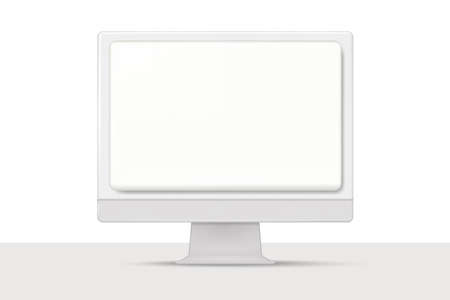 PC monitor with blank screen. Mockup display ,screen and computer vector. Electronic device mockup.のイラスト素材