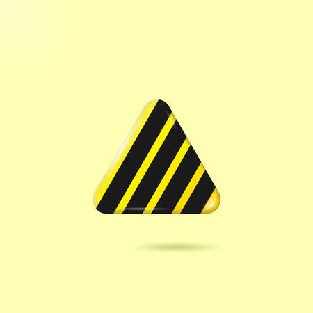 Black and yellow line striped in triangle icon. Hazard warning sign concept vector.のイラスト素材