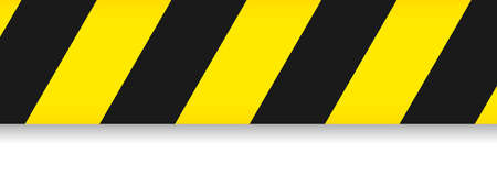 Warning tape. Black and yellow line striped vector. Police ribbon.のイラスト素材