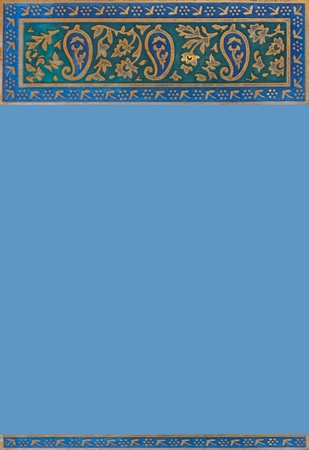 Paisley Border with blue background.の写真素材