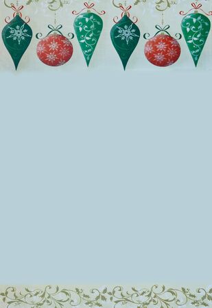 Retro Christmas Border on a gray backgroundの写真素材