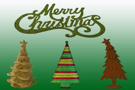 Assorted Christmas Trees with Merryの写真素材
