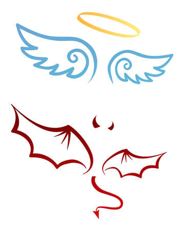 Angel and devil attributesのイラスト素材