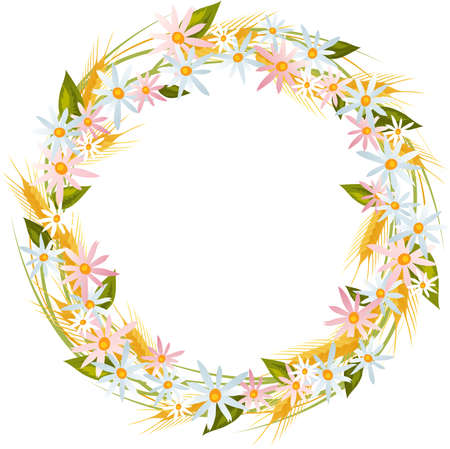 Floral wreathのイラスト素材