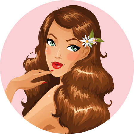 Cute female portraitのイラスト素材