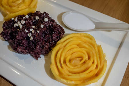 Mango with Black Sticky Rice and coconut milk