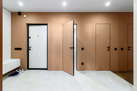 Interior and entrance doors in new apartment
