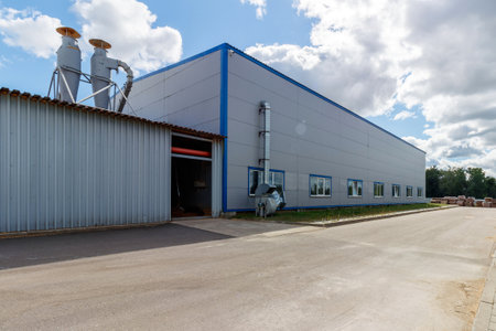 View of the production building from the street.