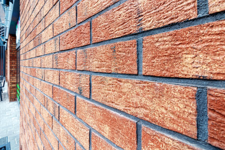 Decorative brick. Walls made of old -style brickの写真素材