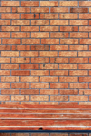 Decorative brick. Walls made of old -style brickの写真素材