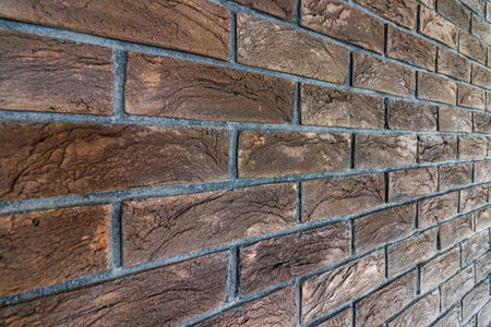 Decorative brick. Walls made of old -style brickの写真素材