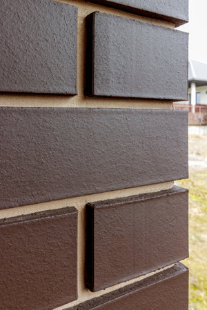 decorative brick. Walls made of old-style brick.の写真素材