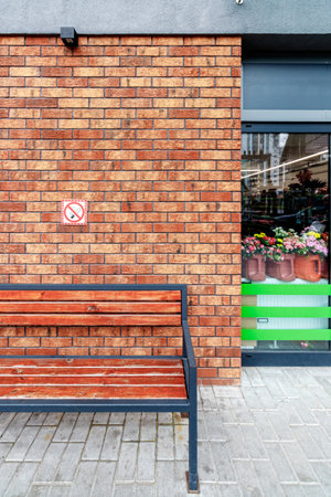 Decorative brick. Walls made of old -style brickの写真素材