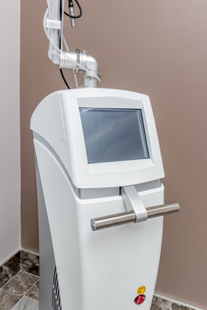 Medical equipment used in gynecology located in the office to examine the patient.の写真素材