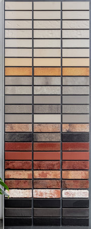 Close up of brick wall, example of facing material. Real photography.の写真素材
