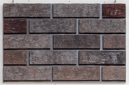 Close up of brick wall, example of facing material. Real photography.の写真素材