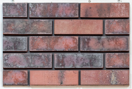 Close up of brick wall, example of facing material. Real photography.の写真素材