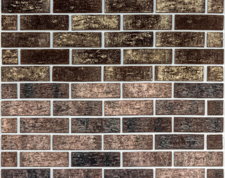 Close up of brick wall, example of facing material. Real photography.の写真素材