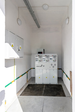 Electric control panel enclosure for power and distribution electricity. Uninterrupted, electrical...