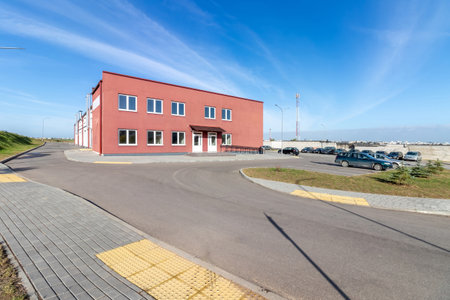 Car service for cars. Large garage for car maintenance, repair, diagnosticsの写真素材