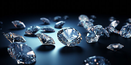 Diamonds group placed on dark blue background.の素材