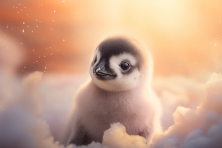 Emperor Penguin colony at Snow Hill in Antarctica.の素材