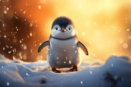 Emperor Penguin colony at Snow Hill in Antarctica.の素材