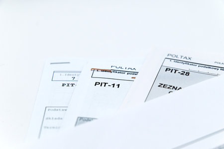 Polish end of year tax (called PIT) return formsの写真素材