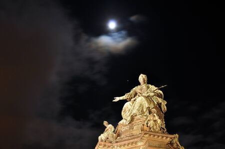 full moon and the statue at viennaのeditorial素材