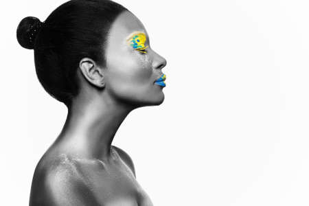 photo girl model with an African lookの写真素材