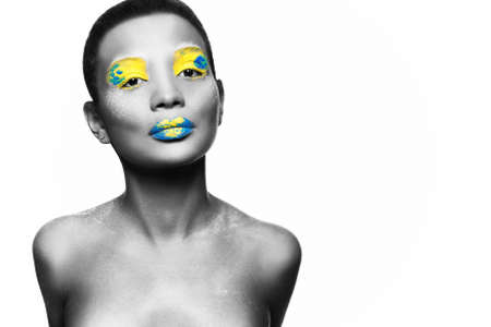photo girl model with an African lookの写真素材