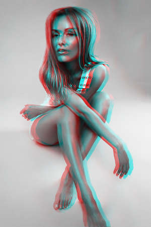 Model with Scandinavian lookの写真素材