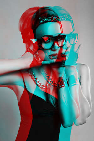 Sports girl with athletic figure.の写真素材